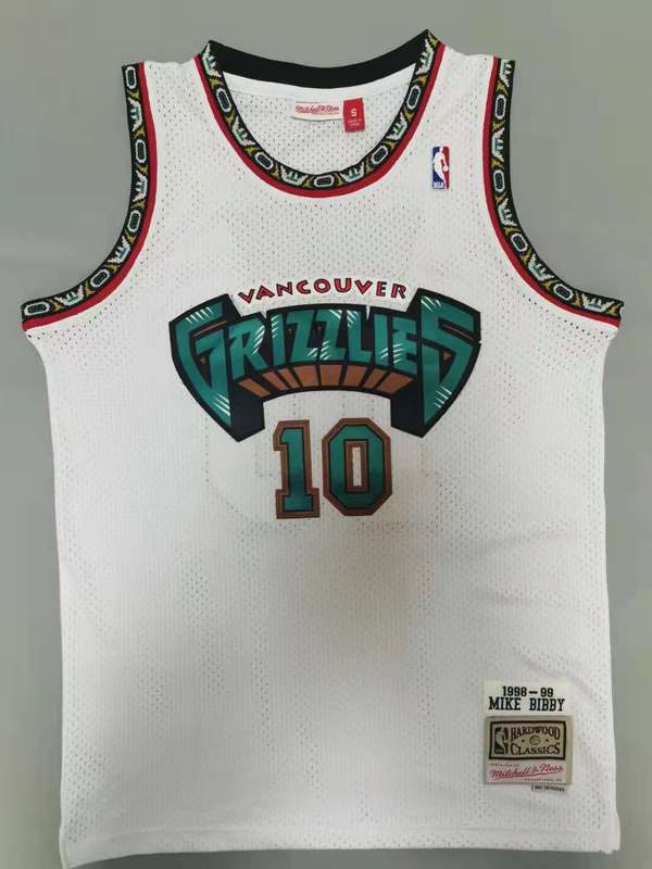 Men Memphis Grizzlies #10 Bibby White Throwback Gourmet mesh NBA Jersey->memphis grizzlies->NBA Jersey